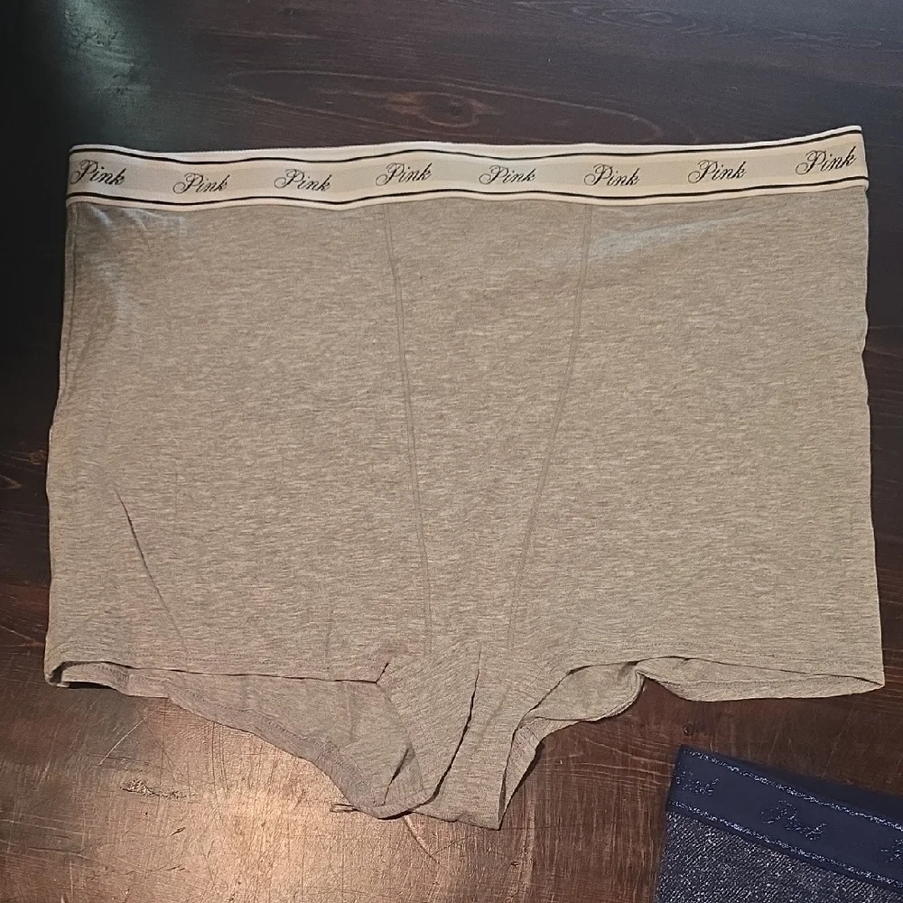 ​NWT Victoria's Secret PINK Boyshort Panty Lot 2 XXL Gray Navy